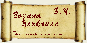 Božana Mirković vizit kartica